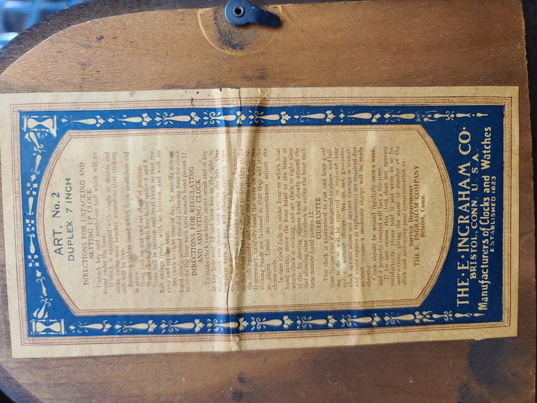 Vintage Ingraham Art No. 2 Duplex Mantel Clock - Image 7