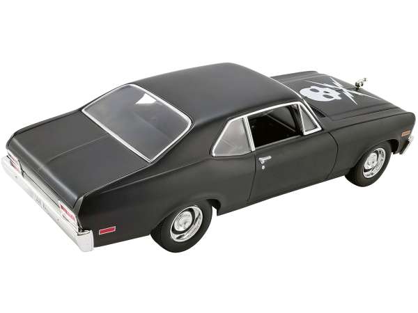 1971 Chevrolet Nova Matt Black "Death Proof" (2007) Movie Limited Edition to 792 pieces Worldwide 1/18 Diecast Model Car by GMP