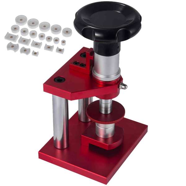 VEVOR Watch Repair Tools Watch Press W/20Dies Watch Case Closer For Close Snap Off Watch Back Cover Capper Back Closing Machine Bench Tool Crystal Bezel Press Case Watchmaker Watch Repair Tool
