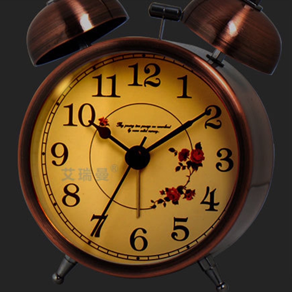 Luminous Retro Twin Bell Loud Alarm Clock Super Silent Non Ticking Table Alarm Clock For Home Office luminous - Image 3