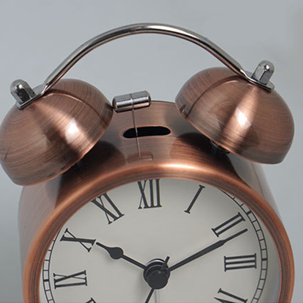 Luminous Retro Twin Bell Loud Alarm Clock Super Silent Non Ticking Table Alarm Clock For Home Office luminous - Image 4