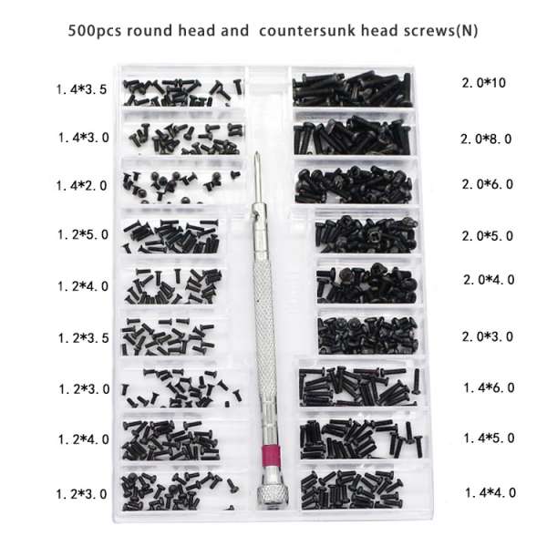 500pcs 18 Types Mini Screw Diy Kit for Laptop Assemble Repair Screw Fastener
