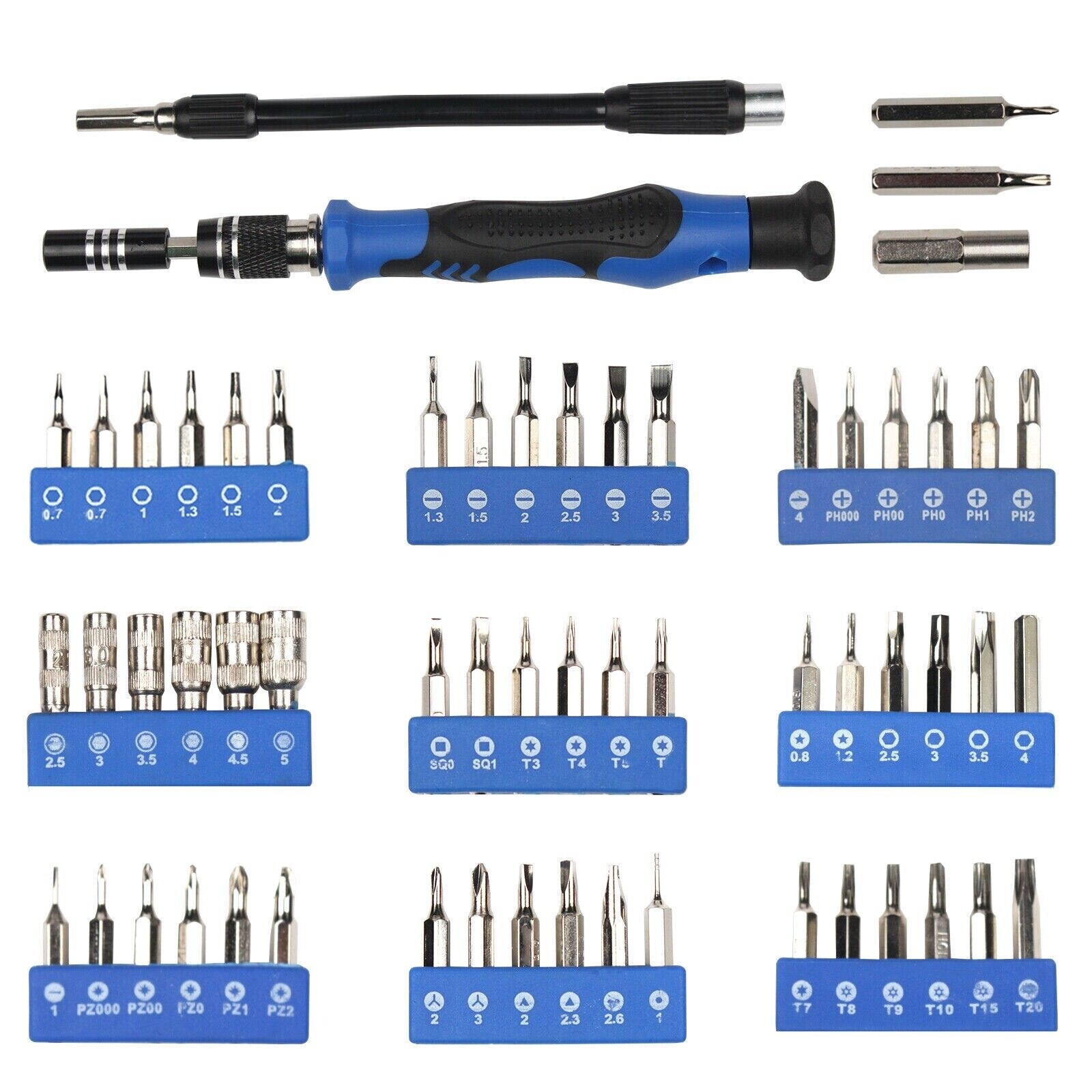 60-in-1 Portable Computer Repair Kit PC Precision Screwdriver Tool for Repairing Laptops Mobile Phones Blue - Image 5