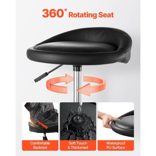 Rolling Shop Stool Adjustable Height Garage Seat 300 lbs Load with Caster - Image 4