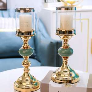 Color: Candlestick - Living Room Retro Desk Clock Clock Creative Home Porch TV Cabinet Clock Decoration