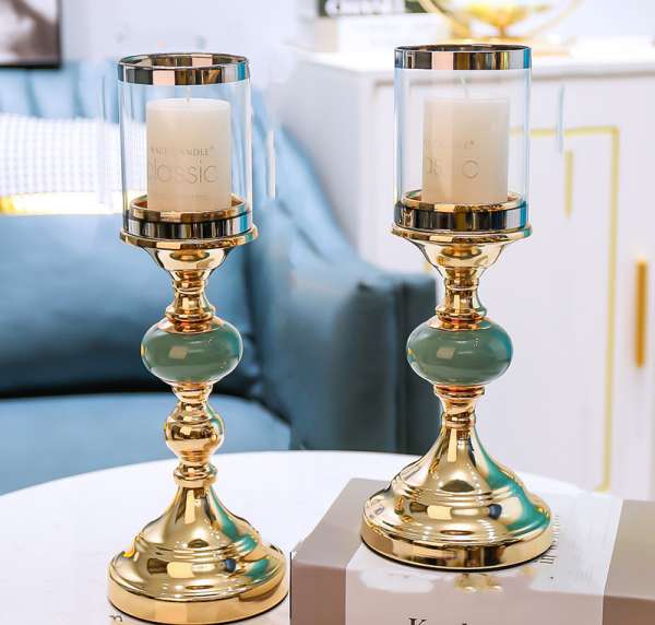 Color: Candlestick - Living Room Retro Desk Clock Clock Creative Home Porch TV Cabinet Clock Decoration