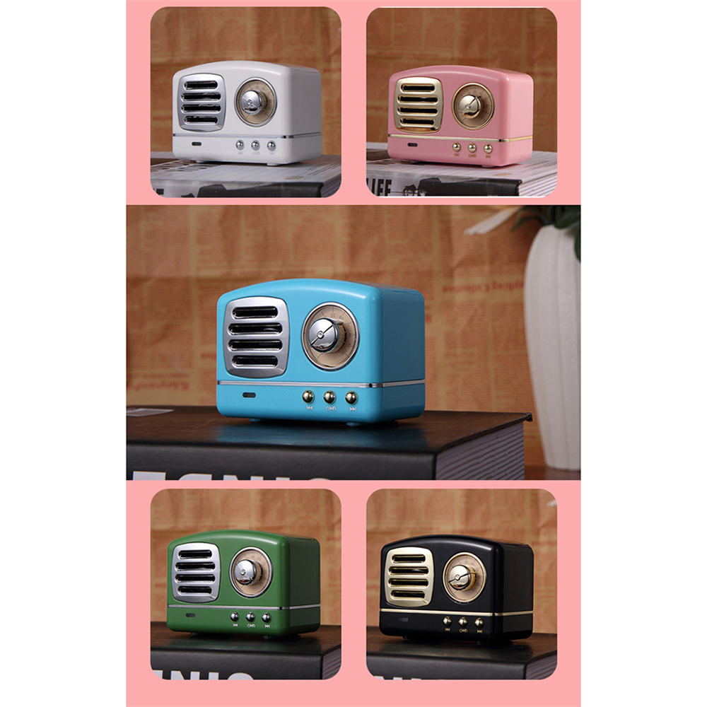 Retro Bluetooth Speaker Innovative Radio Retro Portable Mini Wireless Bluetooth Speaker green - Image 2