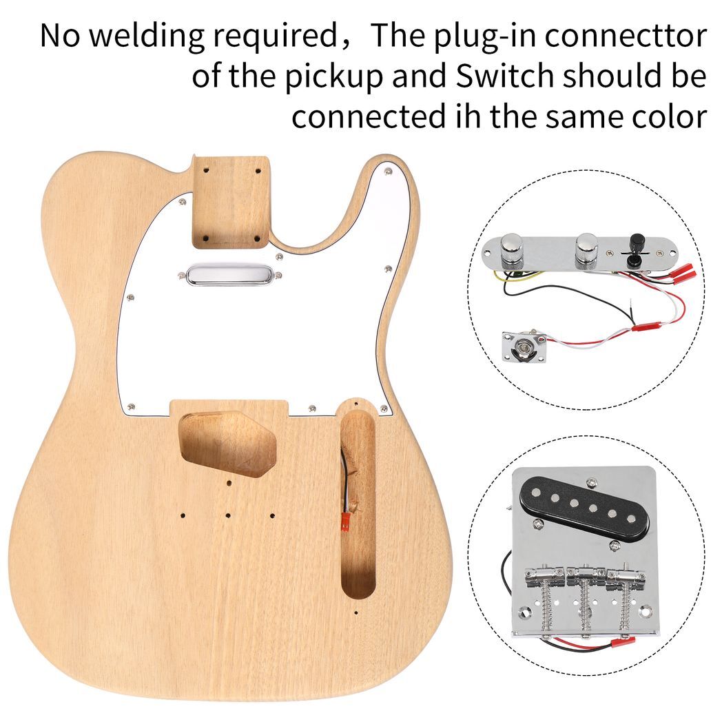 DIY 6 String TL Style Electric Guitar Kits with Mahogany Body, Maple Neck and Accessories - Image 3