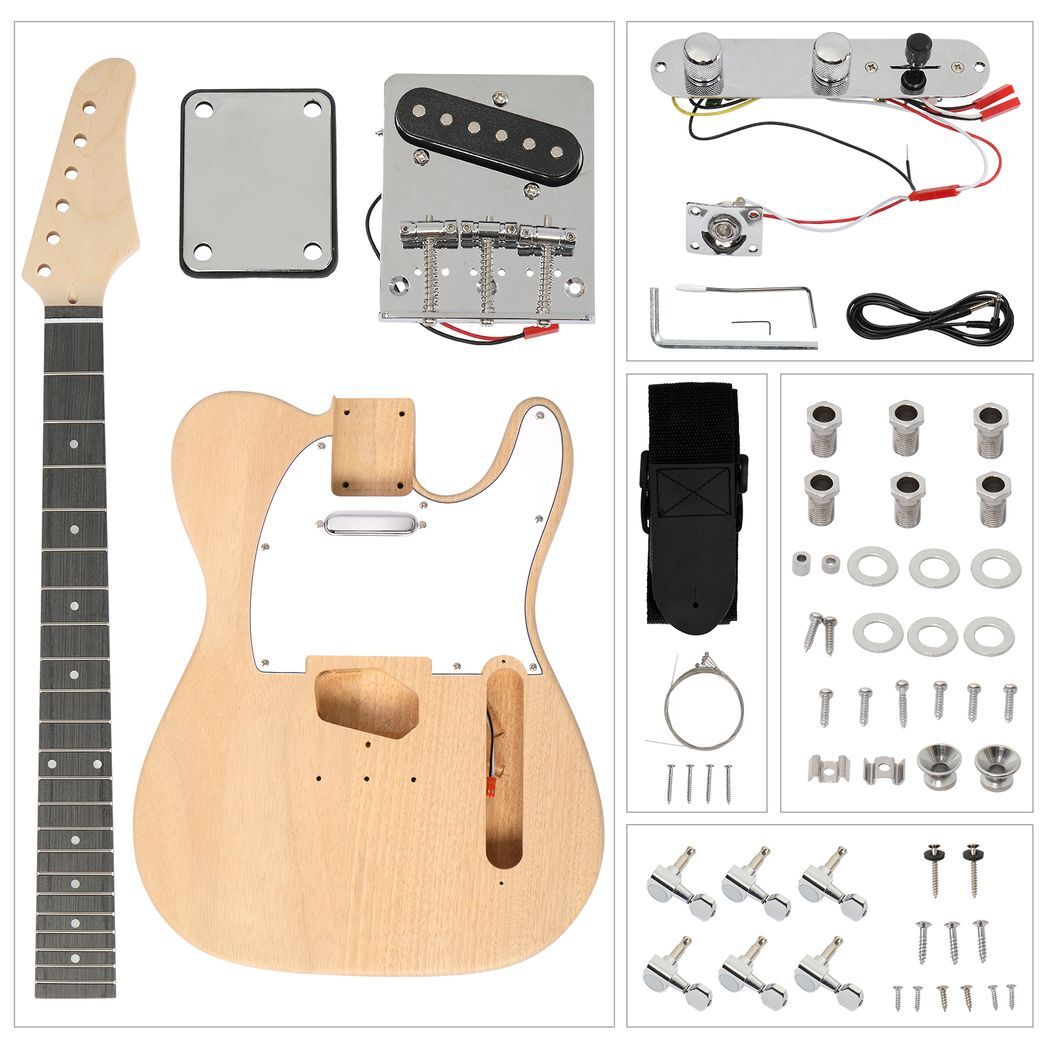 DIY 6 String TL Style Electric Guitar Kits with Mahogany Body, Maple Neck and Accessories - Image 4