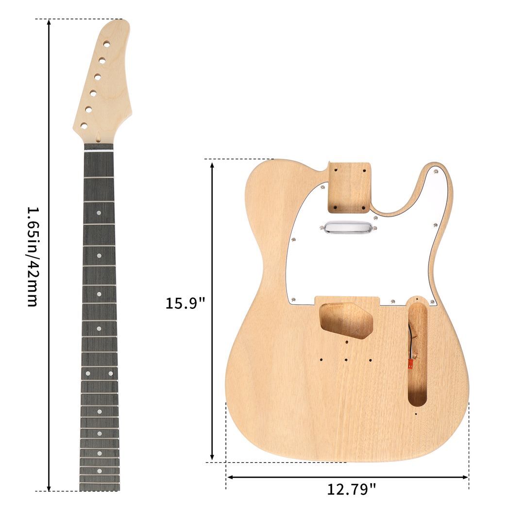 DIY 6 String TL Style Electric Guitar Kits with Mahogany Body, Maple Neck and Accessories - Image 7