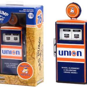 1954 Tokheim 350 Twin Gas Pump "Union 76 Minute Man Service" Dark Blue and Orange "Vintage Gas Pumps" Series 11 1/18 Diecast Model by Greenlight