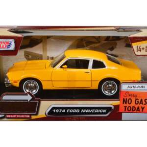 1974 Ford Maverick Yellow "Forgotten Classics" 1/24 Diecast Model Car by Motormax
