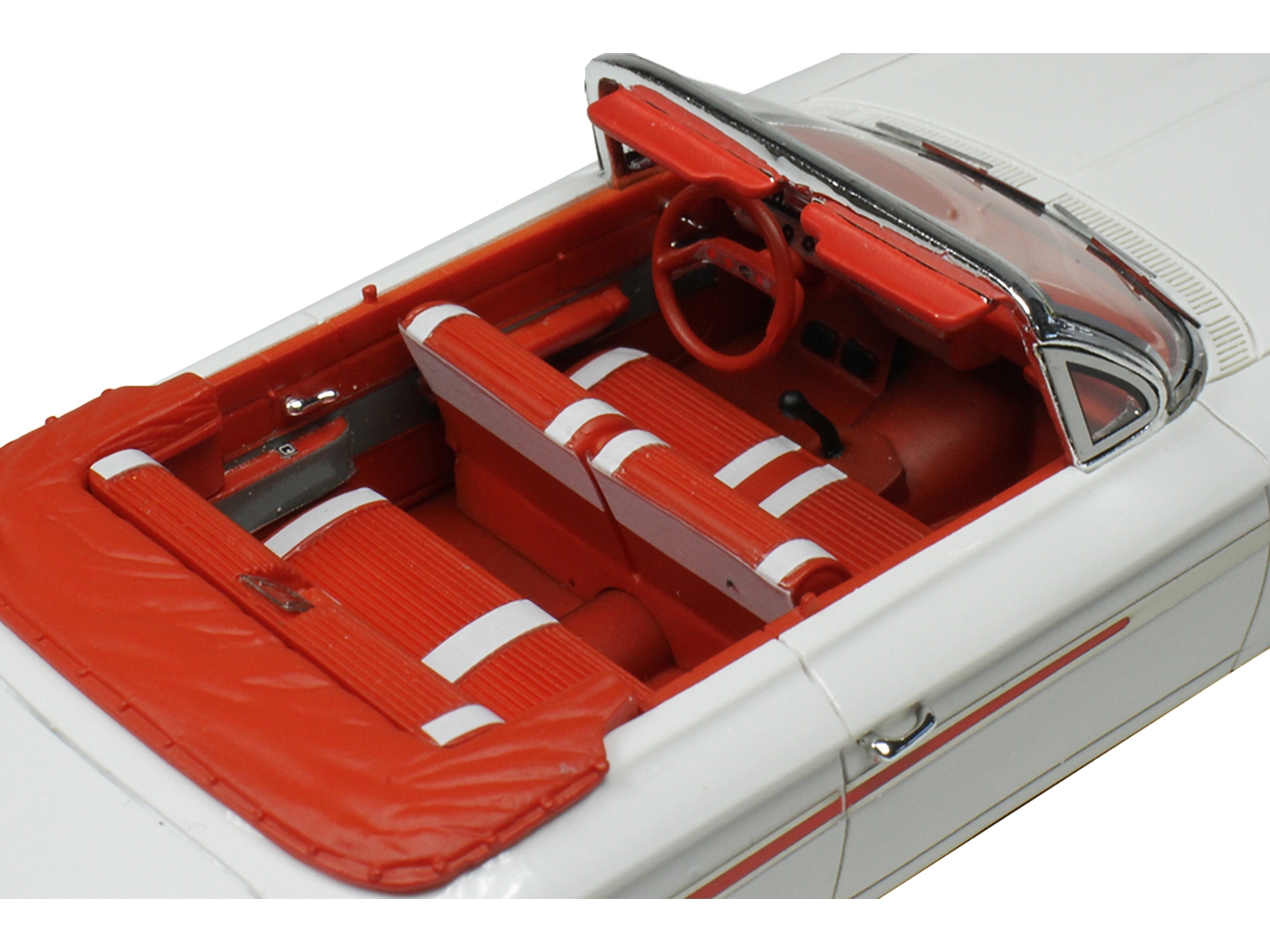 1961 Chevrolet Impala Convertible White with Red Interior Limited Edition to 240 pieces Worldwide 1/43 Model Car by Goldvarg Collection - Image 3