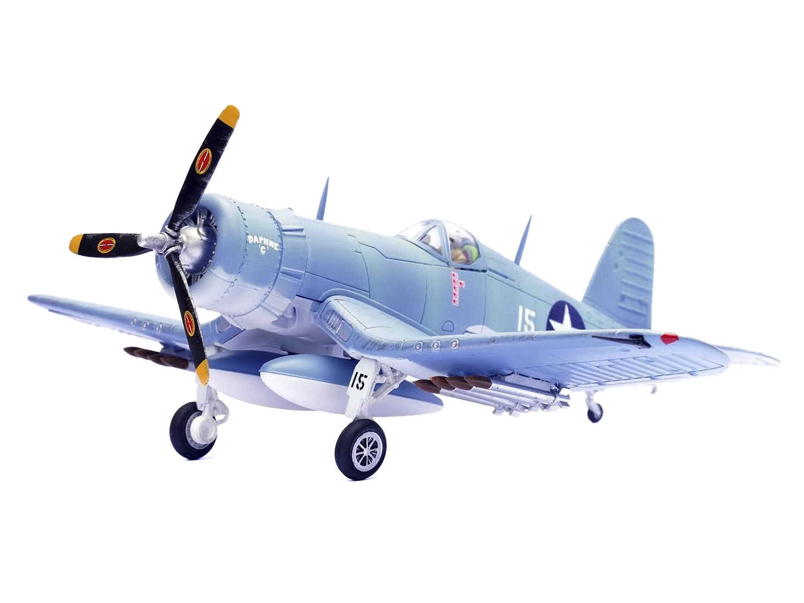 Vought F4U-1 Corsair Fighter Plane "Daphne 'C' 2nd Lt. James N. Cupp VMF-213 Hell Hawks Guadalcanal" (1943) United States Marines 1/72 Diecast Model Airplane by Legion - Image 2