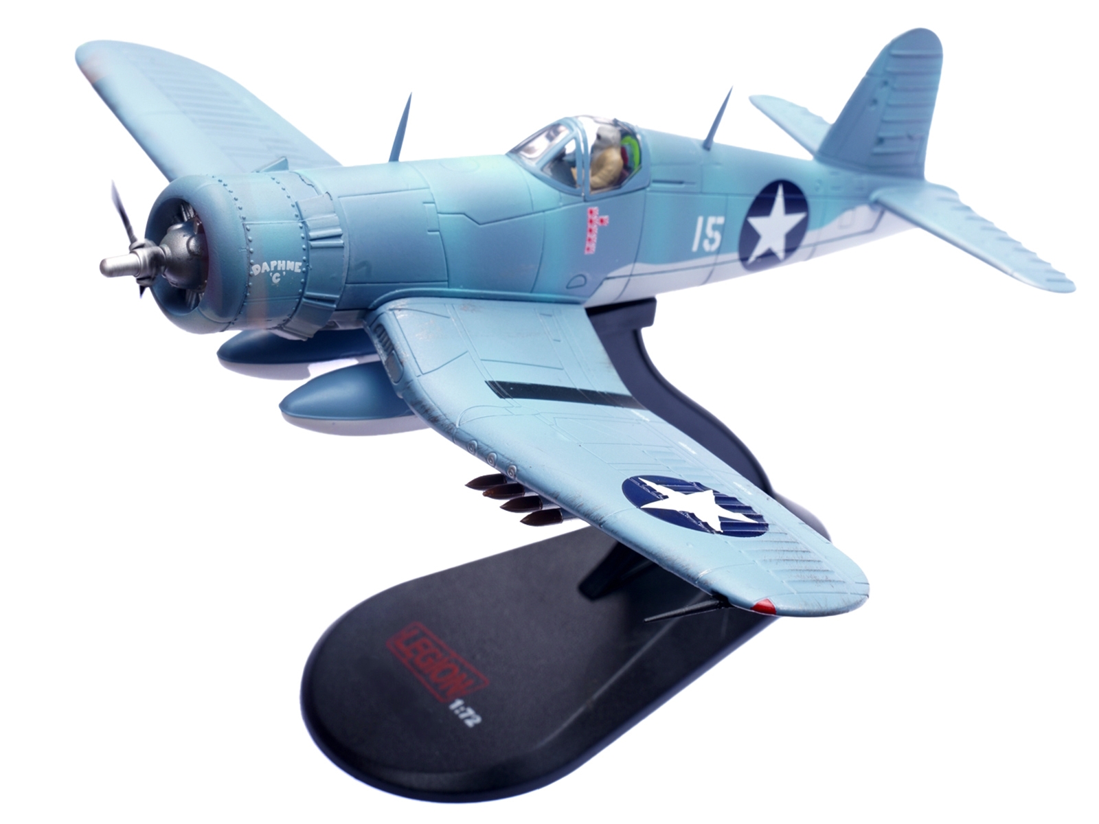 Vought F4U-1 Corsair Fighter Plane "Daphne 'C' 2nd Lt. James N. Cupp VMF-213 Hell Hawks Guadalcanal" (1943) United States Marines 1/72 Diecast Model Airplane by Legion - Image 4