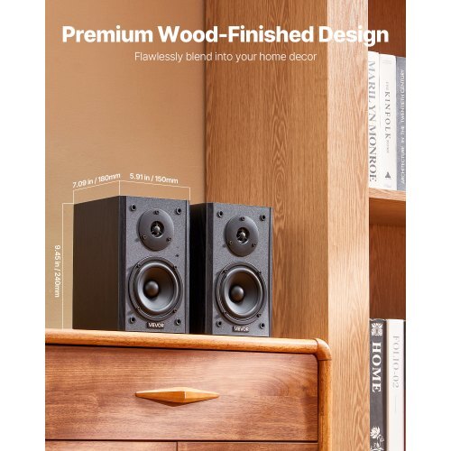 Powered Bookshelf Speakers, 20W x 2, Active Studio Monitor Speaker with 4 Inch Woofer, Adjustable Volume and Audio with Bluetooth Optical Connection, Wooden Enclosure, for Record Player PC TV - Image 5