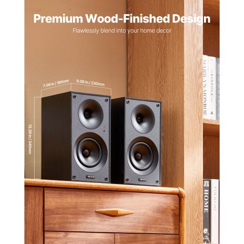 Powered Bookshelf Speakers, 25W x 2, Active Studio Monitor Speaker with 5.25 Inch Woofer, Bluetooth/RCA/Coaxial/Optical/USB/Subwoofer Connection, Wooden Enclosure, for Record Player Turntable PC - Image 5