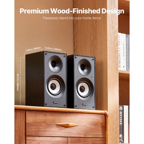 Powered Bookshelf Speakers, 25W x 2, Active Studio Monitor Speaker with 5.5 Inch Woofer, Bluetooth/RCA/Coaxial/Optical/USB/Subwoofer Connection, Wooden Enclosure, for Record Player Turntable PC - Image 5